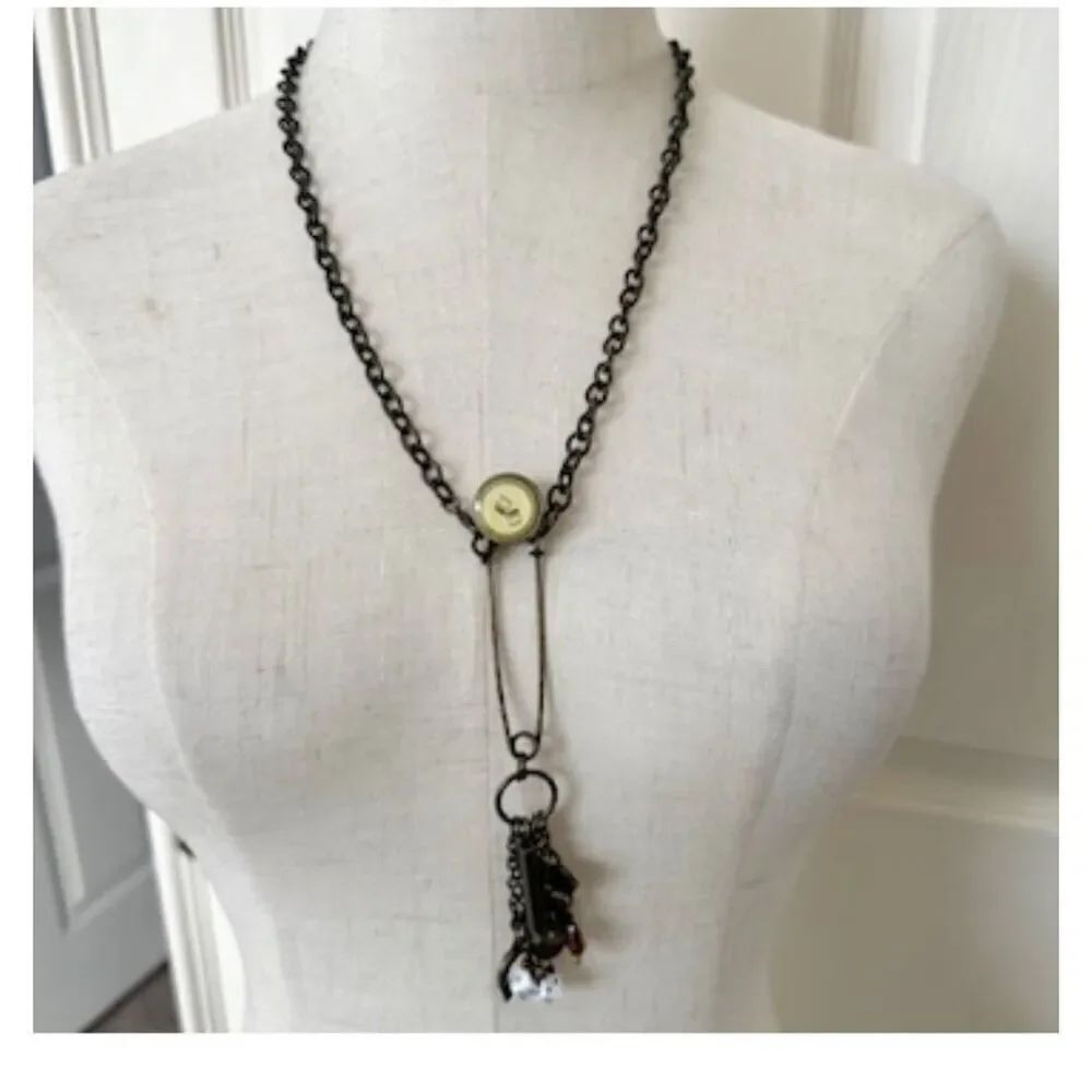 Safety pin lucky charmโnecklace